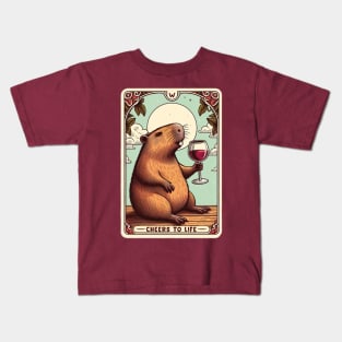 Capybara Cheers To Life Kids T-Shirt